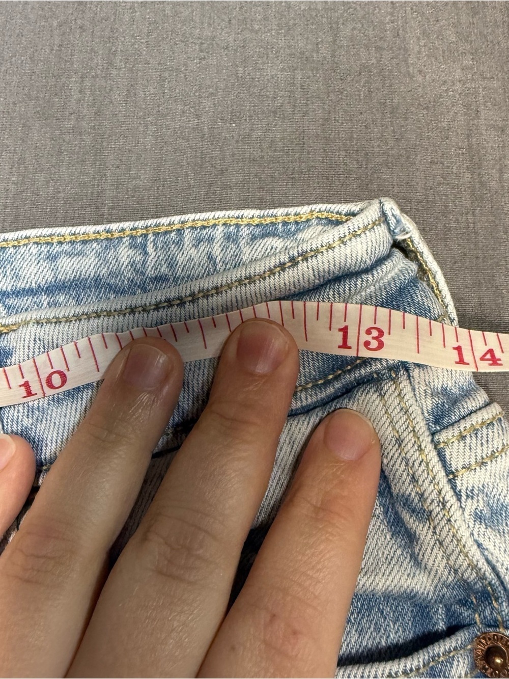 Old Navy Washed Light Blue Straight Leg Jeans with Frayed Knees - Picture 4 of 5